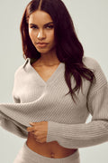 Cashmere Northstar Polo - Oat Heather — photo 1