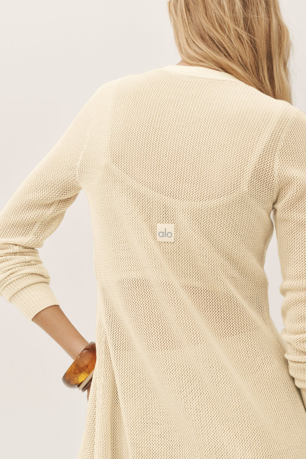 Silk Cashmere Heatwave Long Cardigan - Sandy Beige — photo 3