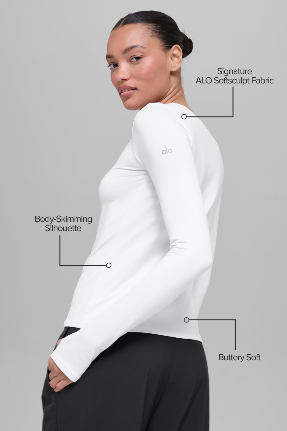 Alosoft Finesse Long Sleeve - White — photo 2