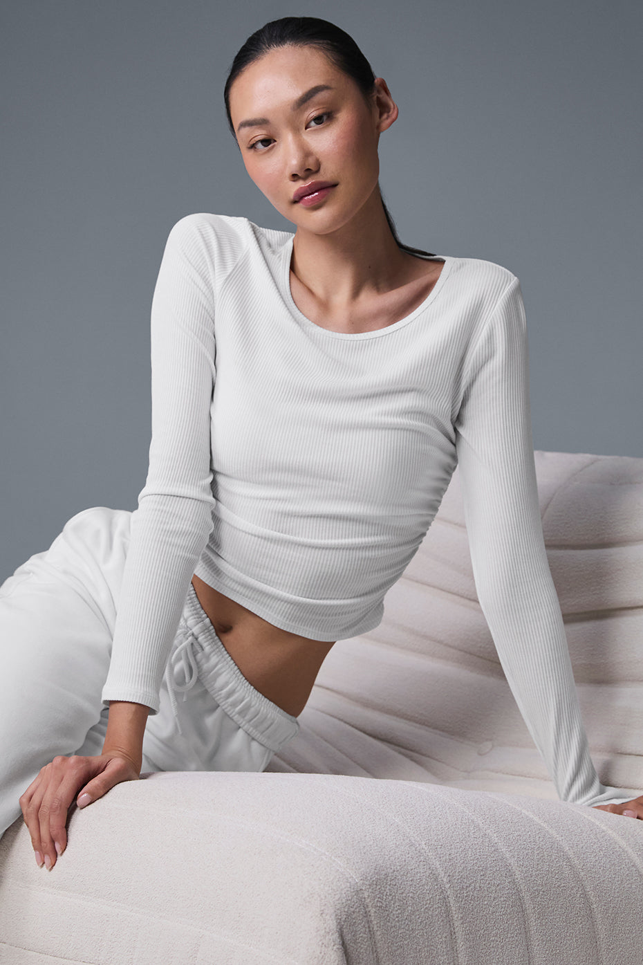 Gather Long Sleeve - White — photo 1