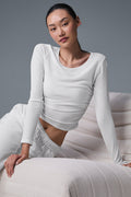 Gather Long Sleeve - White — photo 1