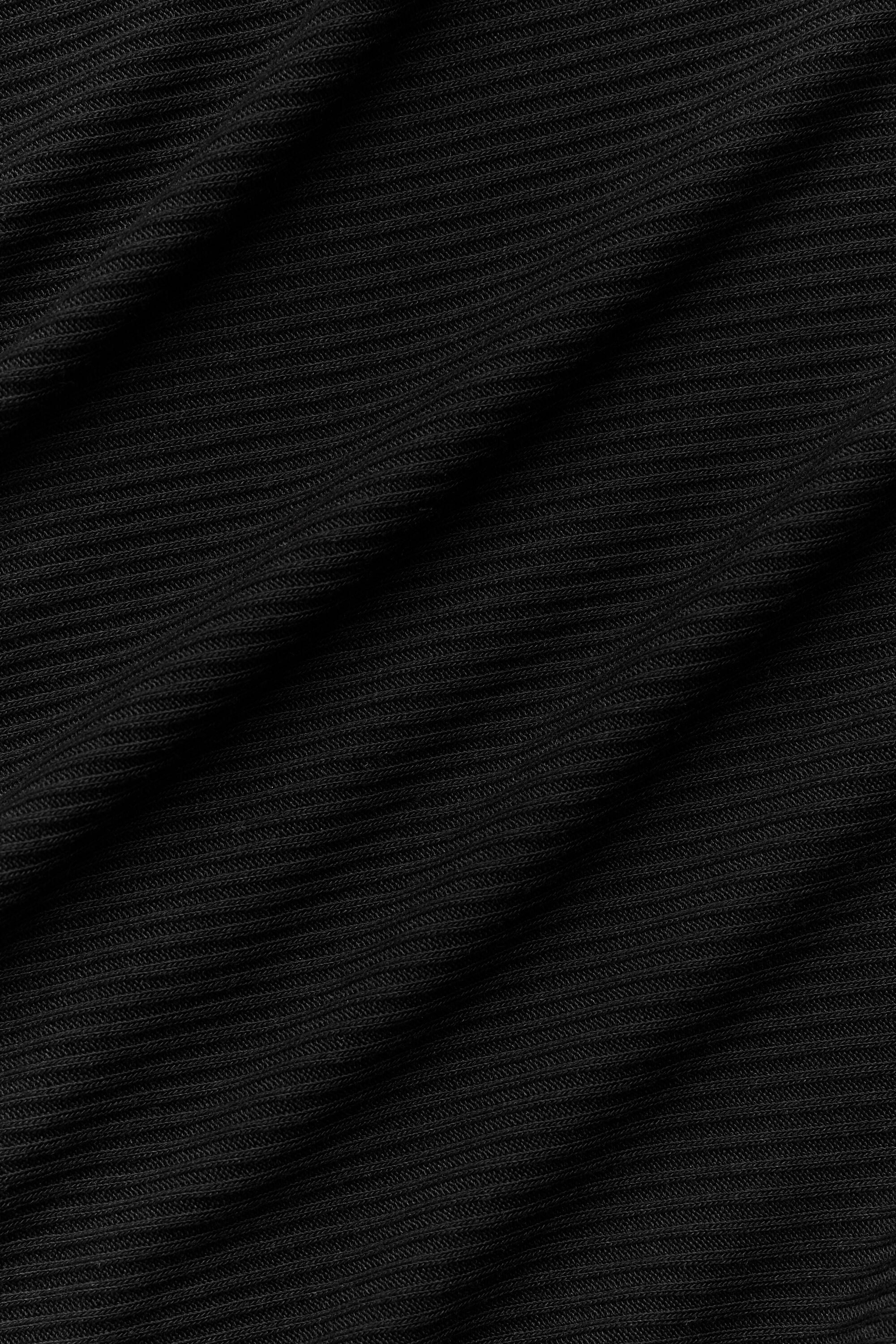 Ribbed Cropped Whisper Cardigan - Black — photo 7