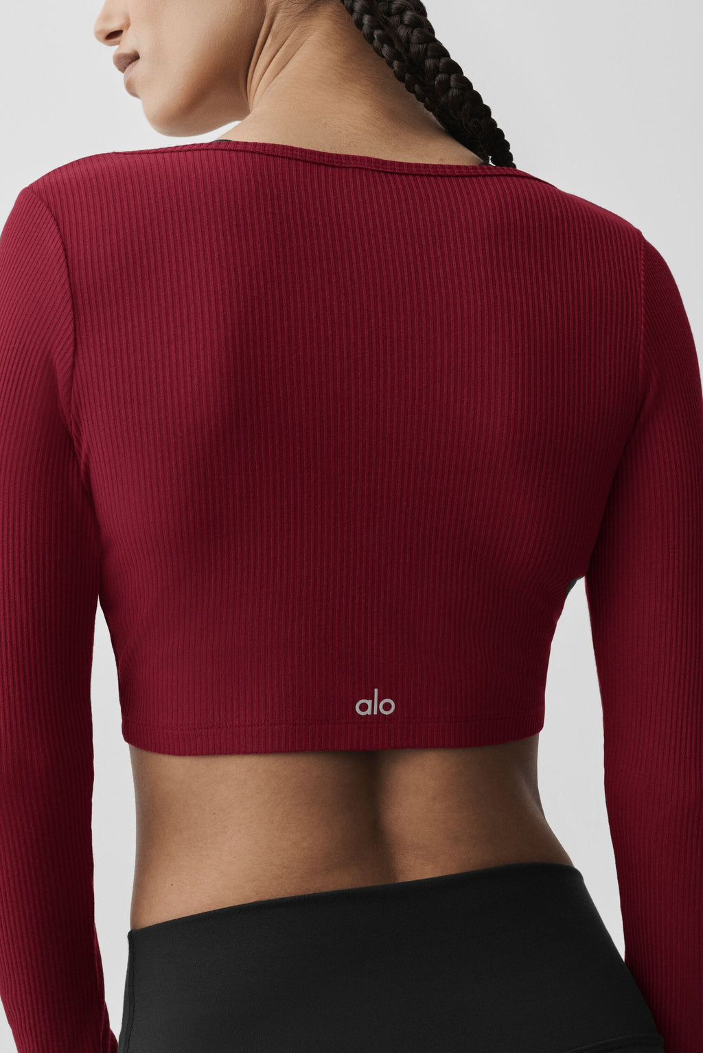 Ribbed Cropped Whisper Cardigan - Summer Romance Red — photo 4