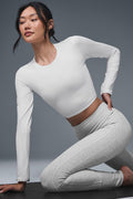 Alosoft Crop Finesse Long Sleeve - White — photo 1