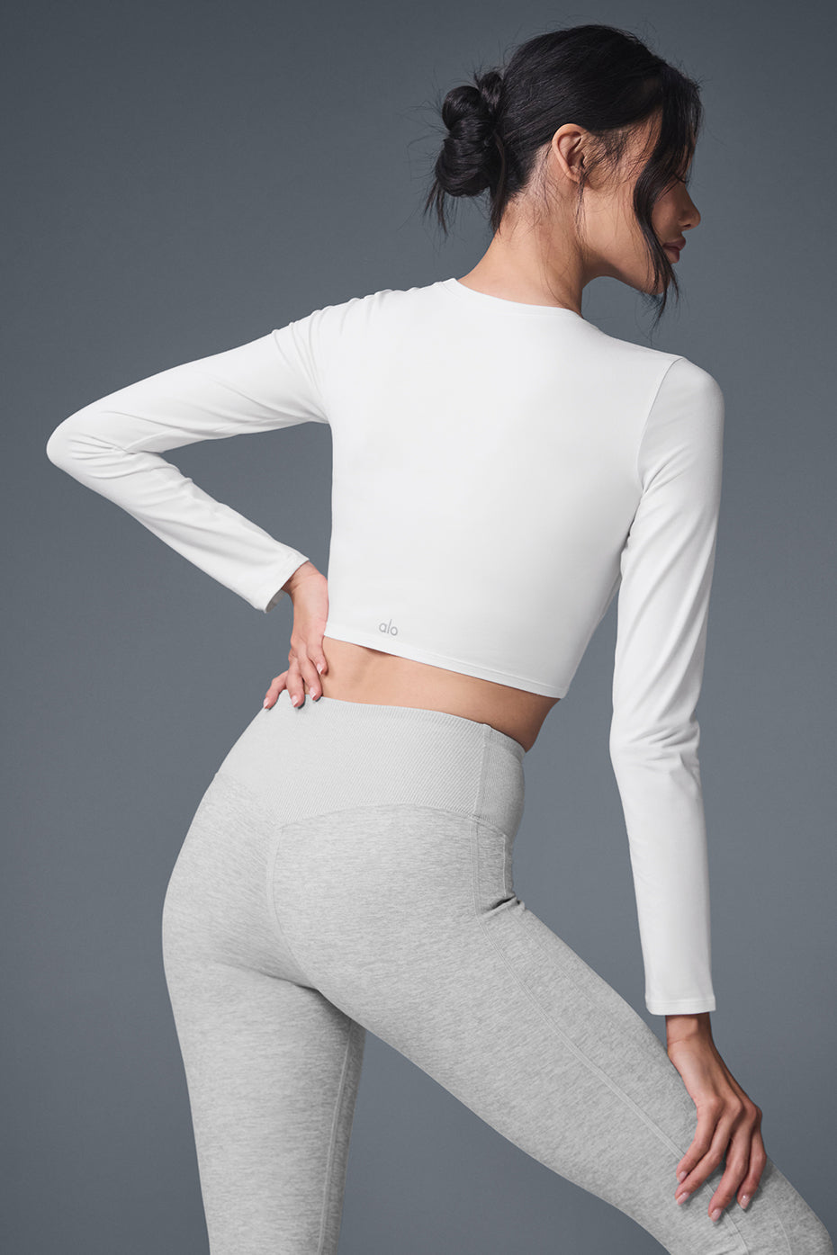 Alosoft Crop Finesse Long Sleeve - White — photo 2