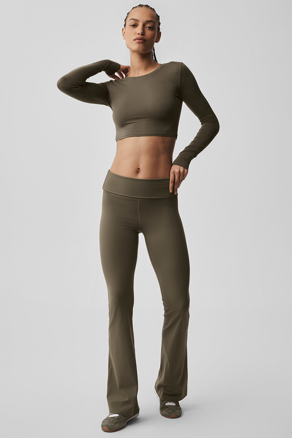 Alosoft Crop Finesse Long Sleeve - Olive Tree — photo 5