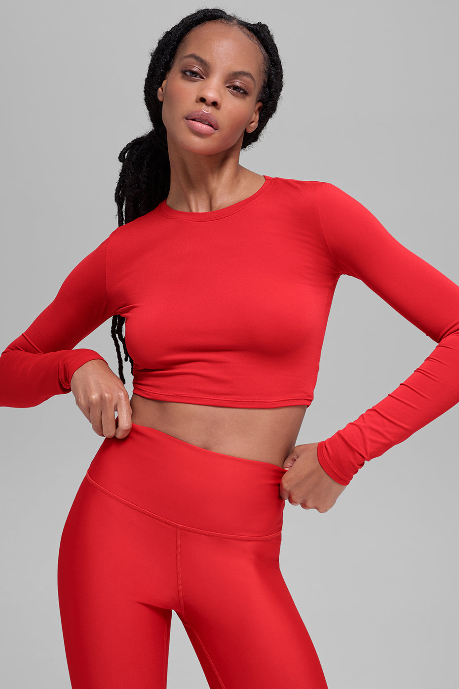 Alosoft Crop Finesse Long Sleeve - Bright Red — photo 1