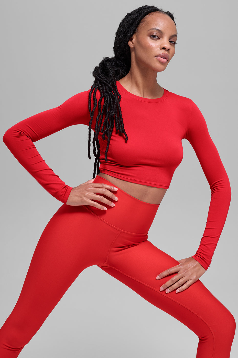 Alosoft Crop Finesse Long Sleeve - Bright Red — photo 3