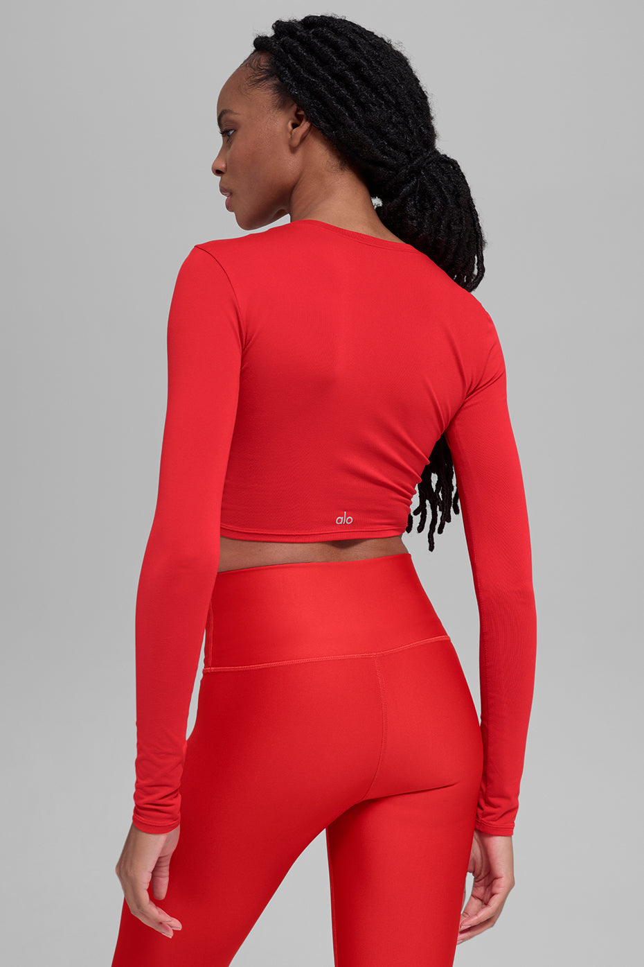 Alosoft Crop Finesse Long Sleeve - Bright Red — photo 2