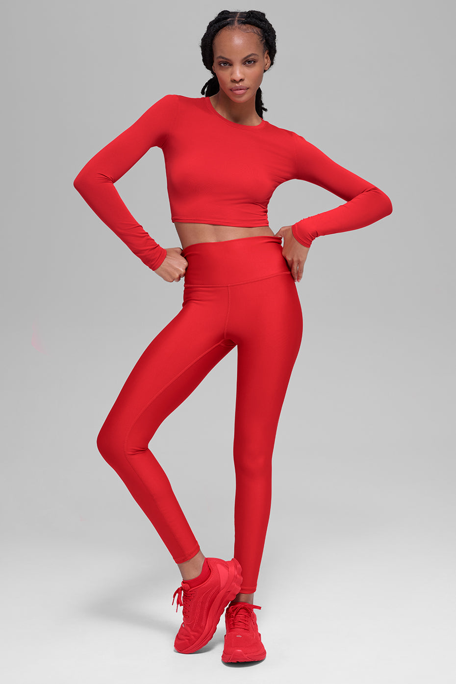 Alosoft Crop Finesse Long Sleeve - Bright Red — photo 4