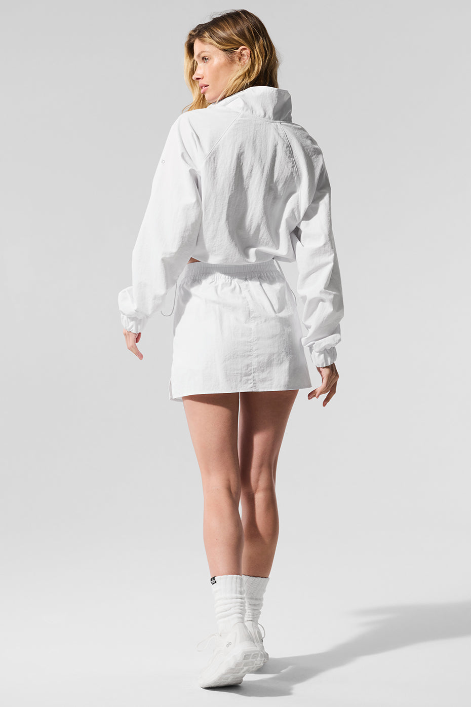 Cropped 1/4 Zip Alumni Pullover - White — photo 4