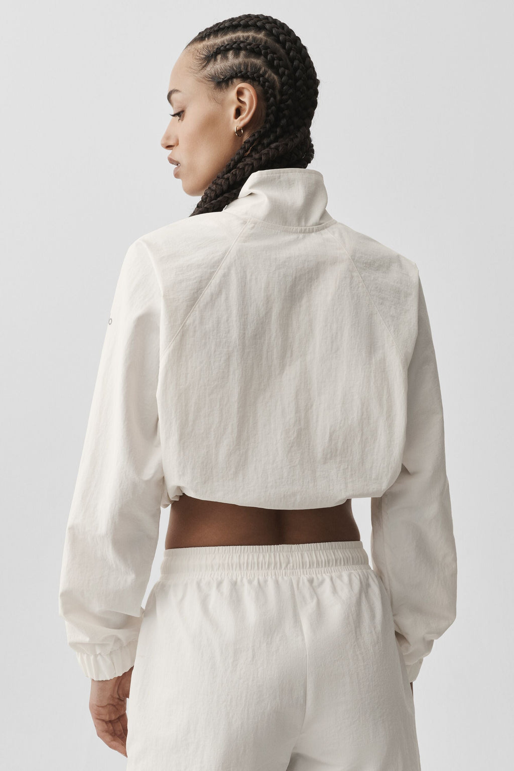 Cropped 1/4 Zip Alumni Pullover - Ivory — photo 3