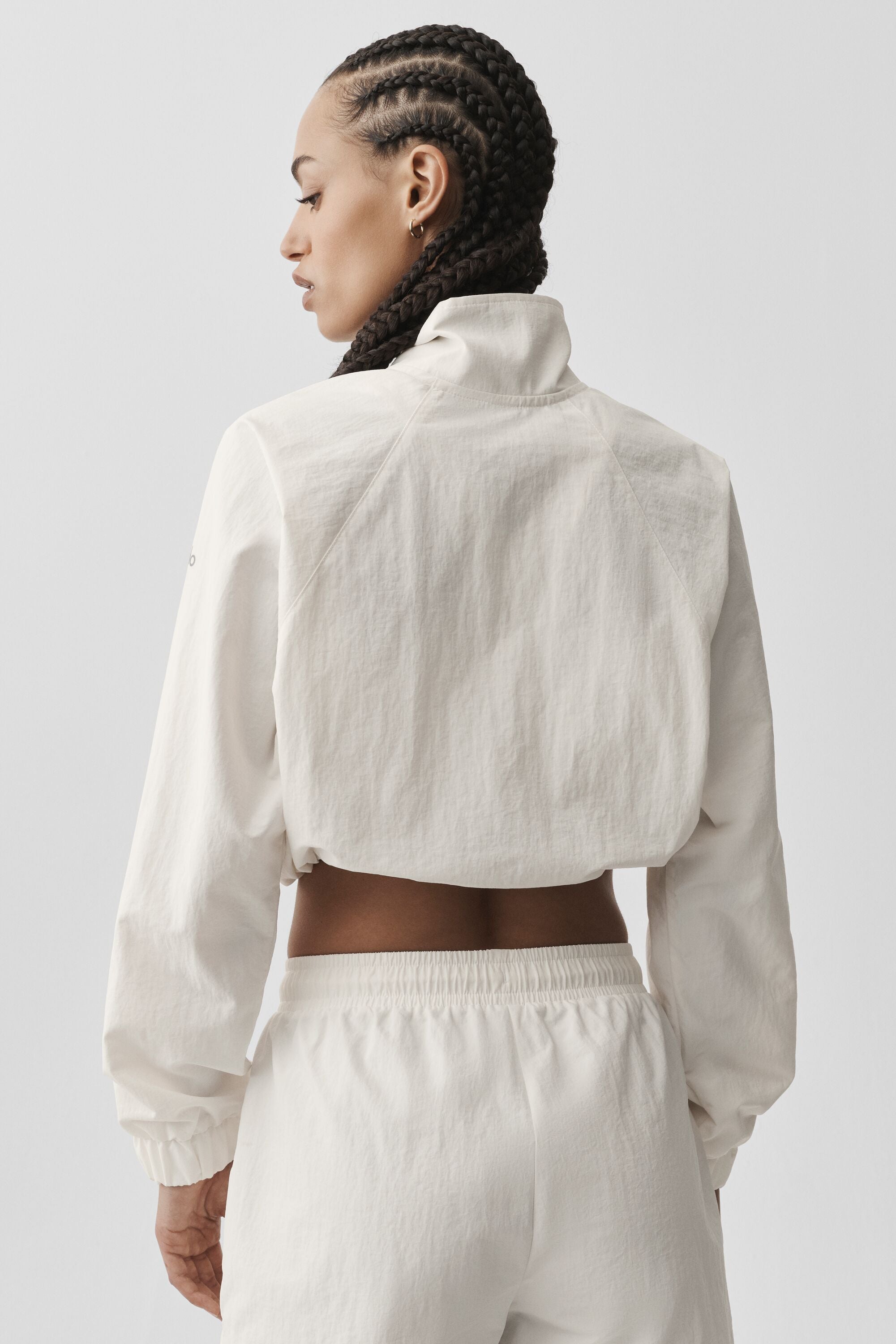 Cropped 1/4 Zip Alumni Pullover - Ivory — photo 3