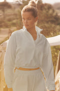 Cropped 1/4 Zip Alumni Pullover - Ivory — photo 1