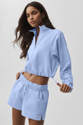 Cropped 1/4 Zip Alumni Pullover - Light Provence Blue — photo 1