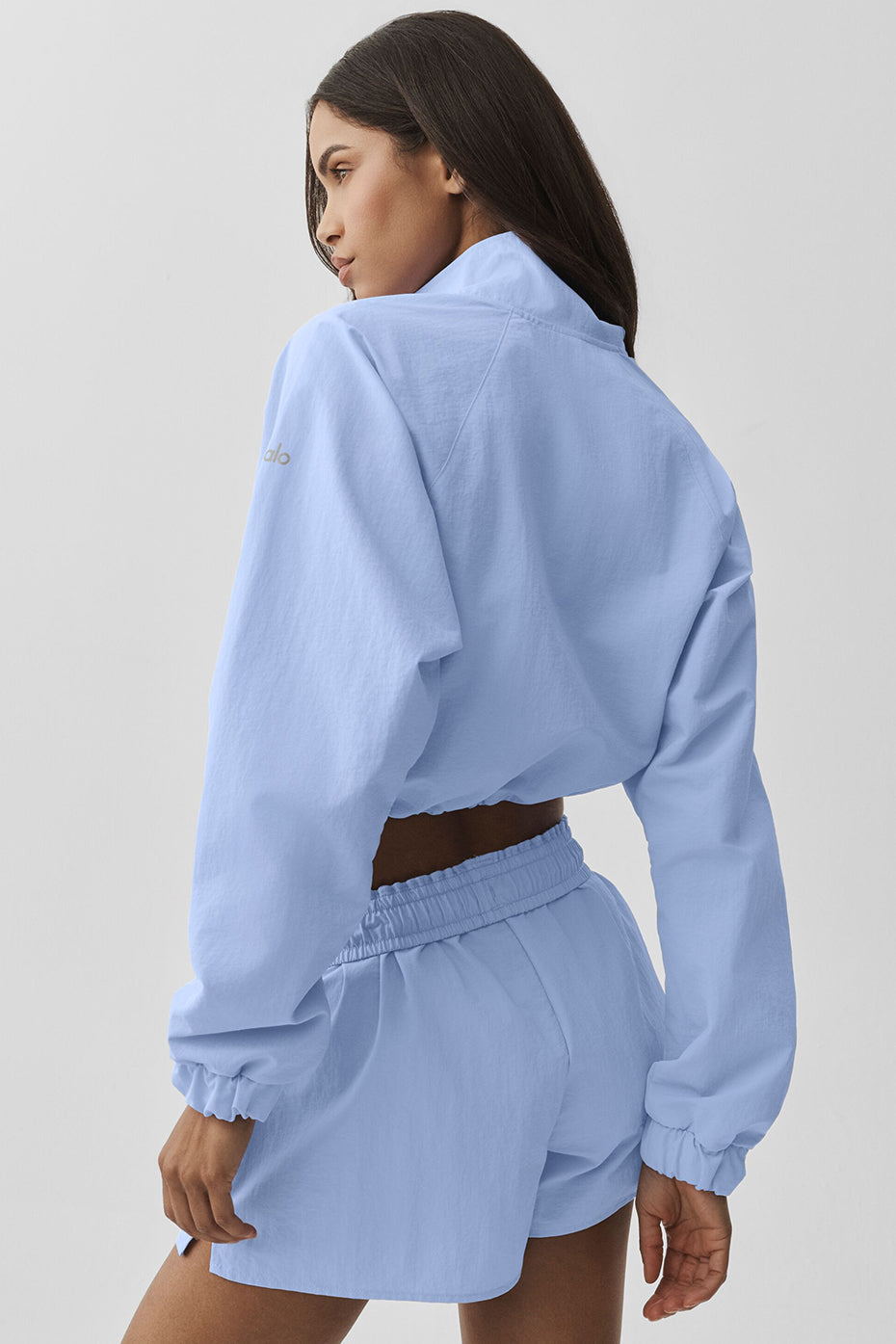 Cropped 1/4 Zip Alumni Pullover - Light Provence Blue — photo 2