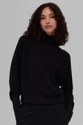 Waffle Weekend Escape Mock Neck Long Sleeve - Black — photo 1