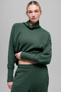 Waffle Weekend Escape Mock Neck Long Sleeve - Clover Green — photo 1