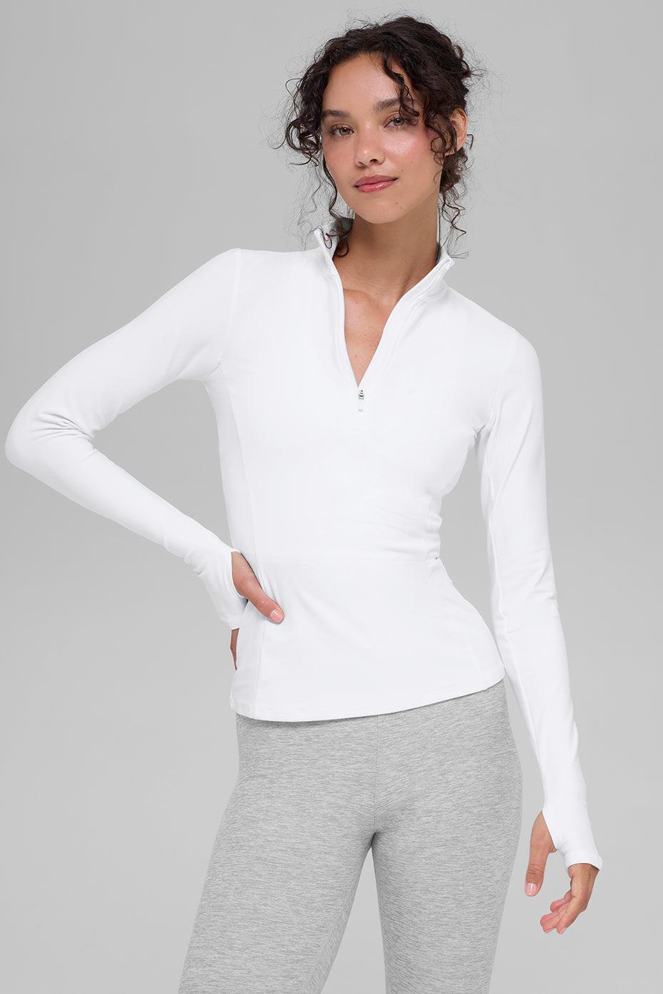 Alosoft 1/2 Zip Rapid Pullover - White — photo 1