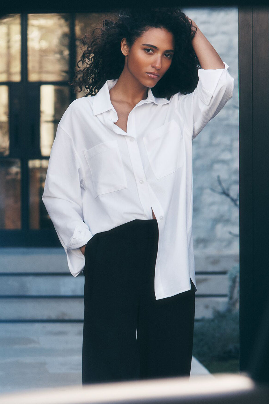 Dreamscape Button Down Long Sleeve - White — photo 1