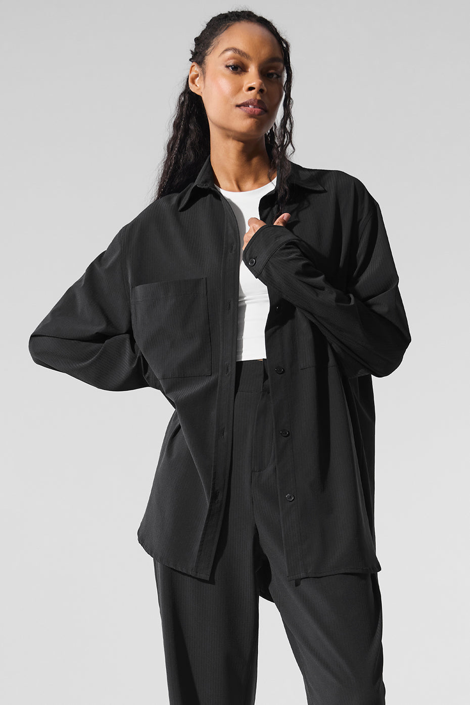 Dreamscape Button Down Long Sleeve - Black — photo 1