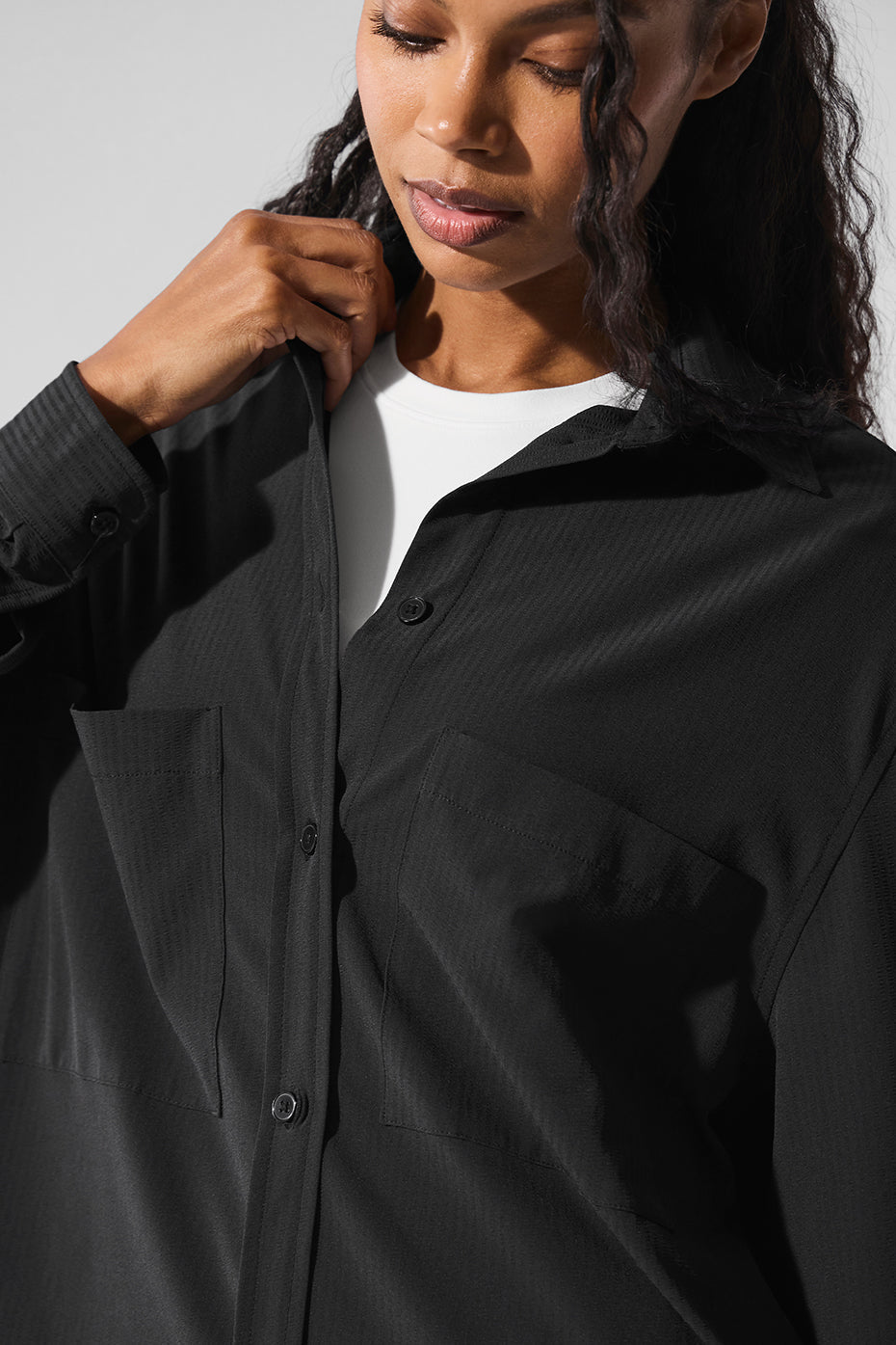 Dreamscape Button Down Long Sleeve - Black — photo 3