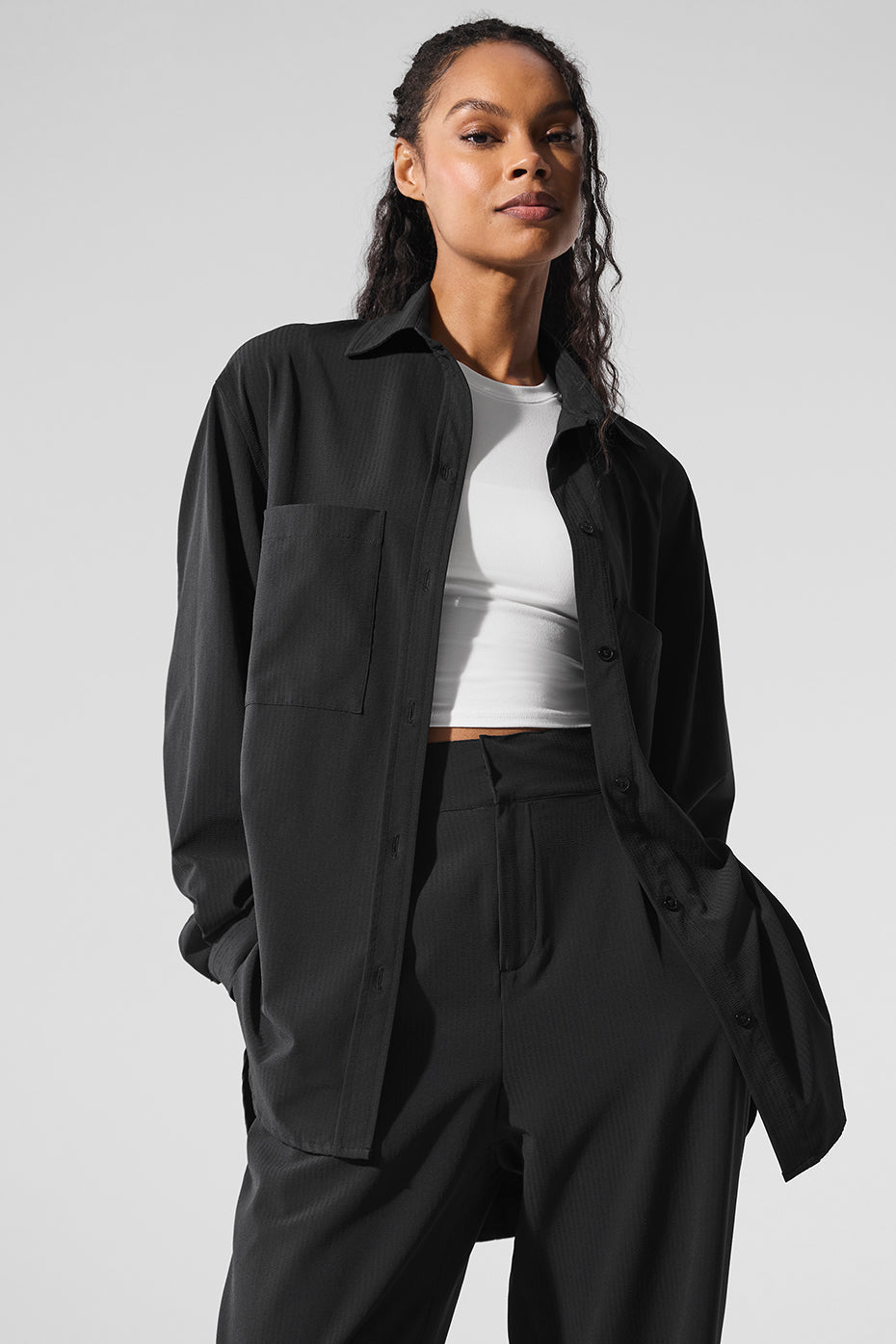 Dreamscape Button Down Long Sleeve - Black — photo 4