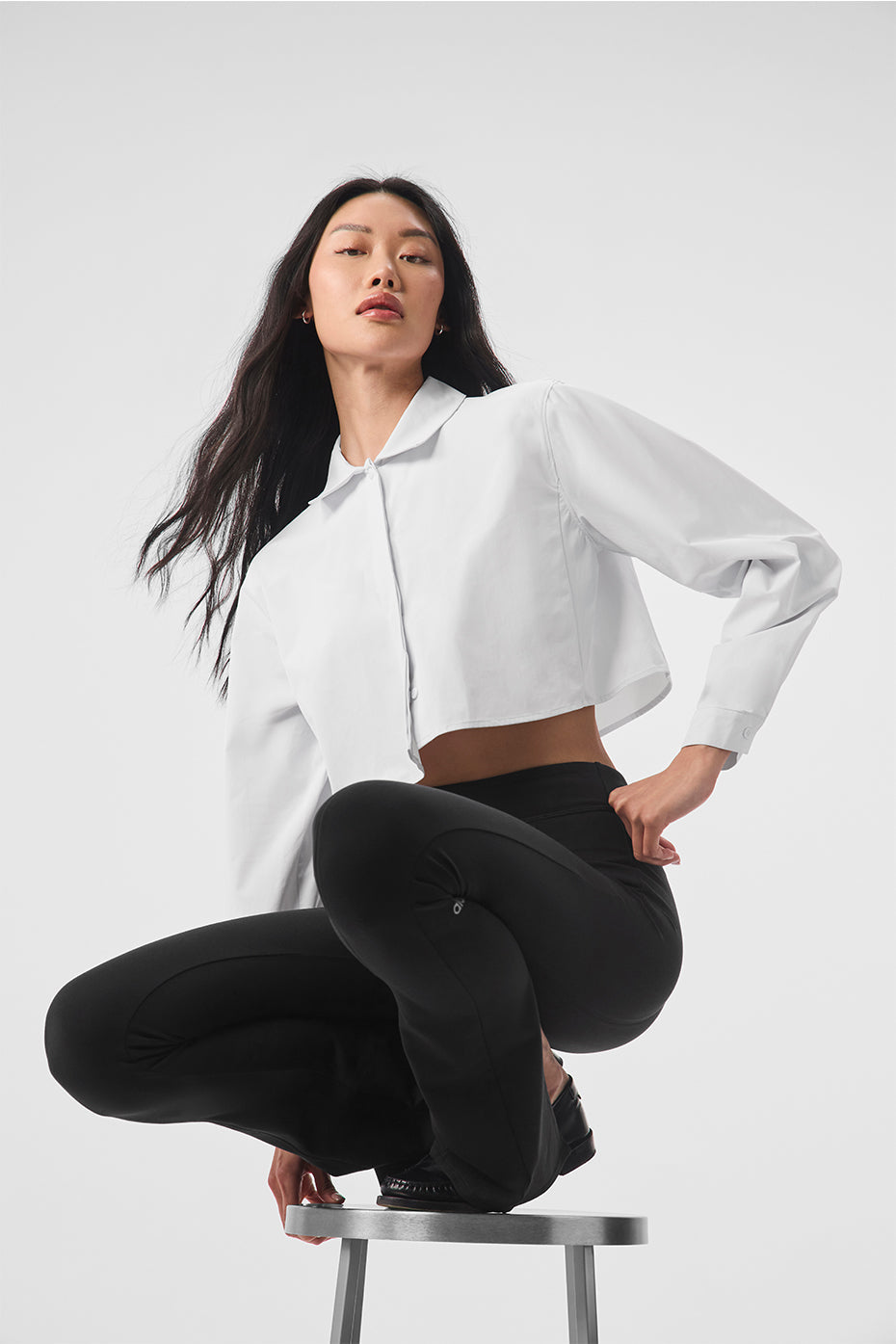 Cropped Take Me Out Button Up - White — photo 1