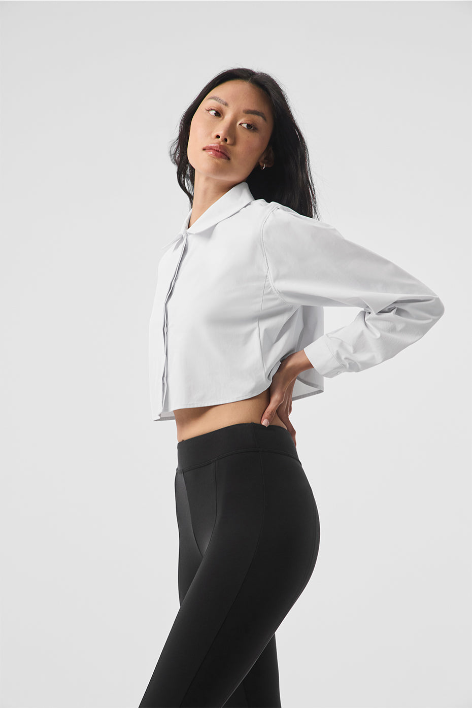 Cropped Take Me Out Button Up - White — photo 4