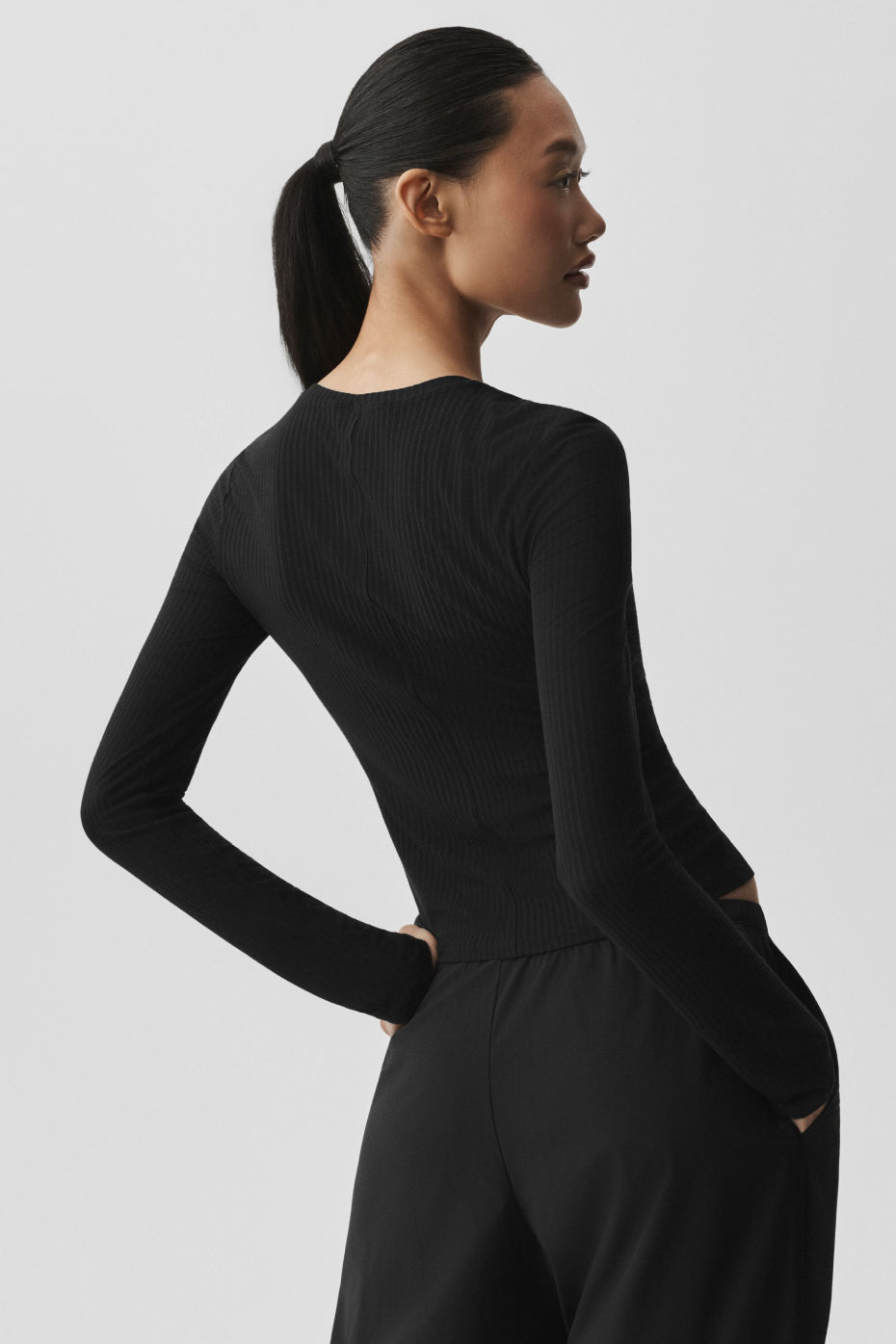 Ribbed Sea Coast Long Sleeve - Black — photo 2
