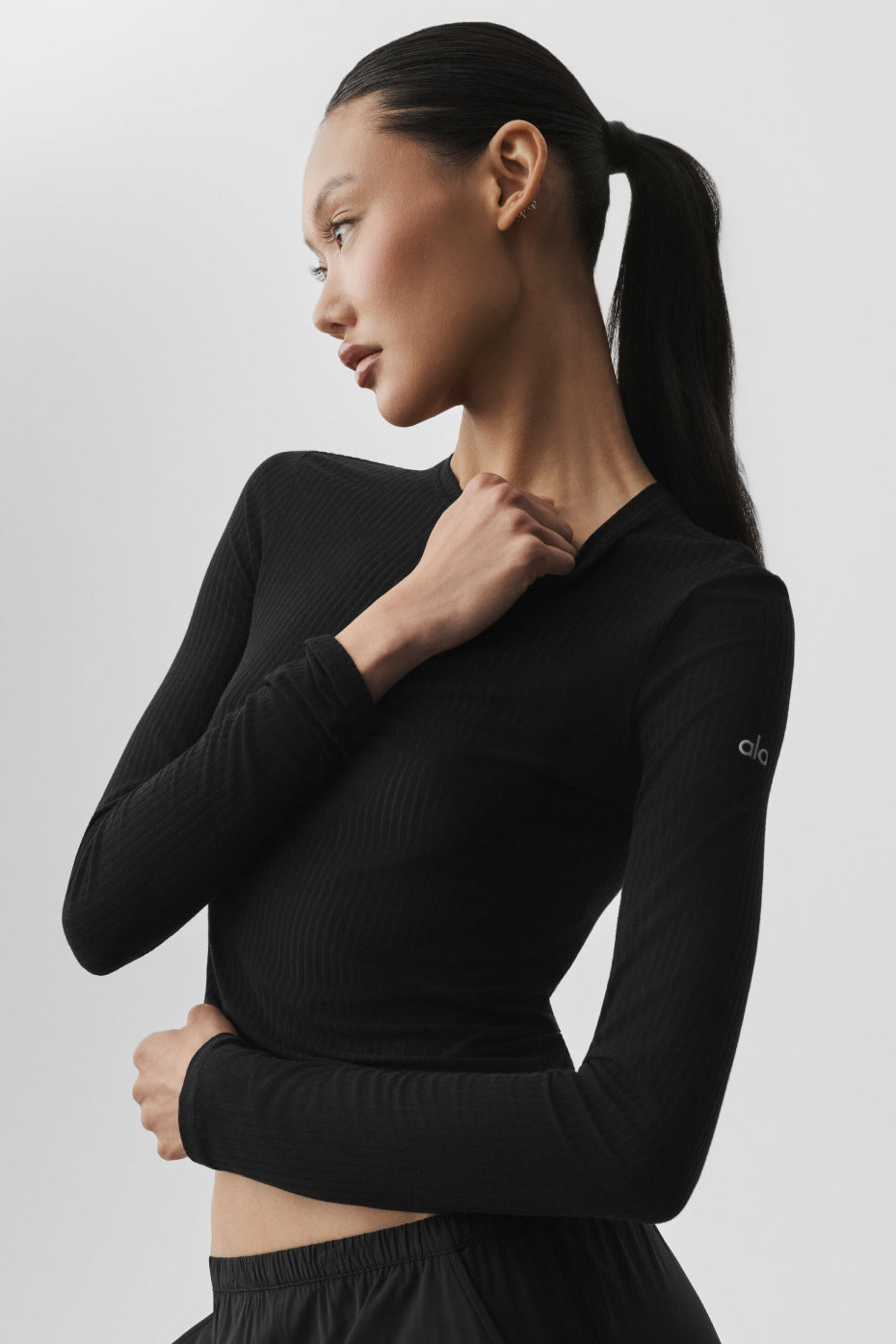 Ribbed Sea Coast Long Sleeve - Black — photo 4