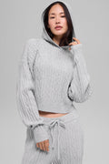 Cable Knit Winter Bliss Hoodie - Athletic Heather Grey — photo 4