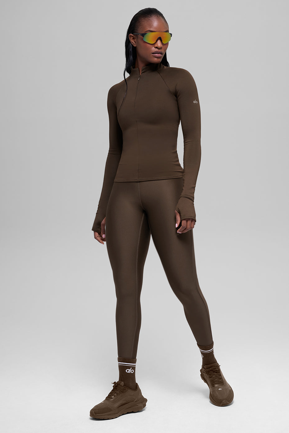 Airlift Winter Warm 1/4 Zip Long Sleeve - Espresso — photo 6