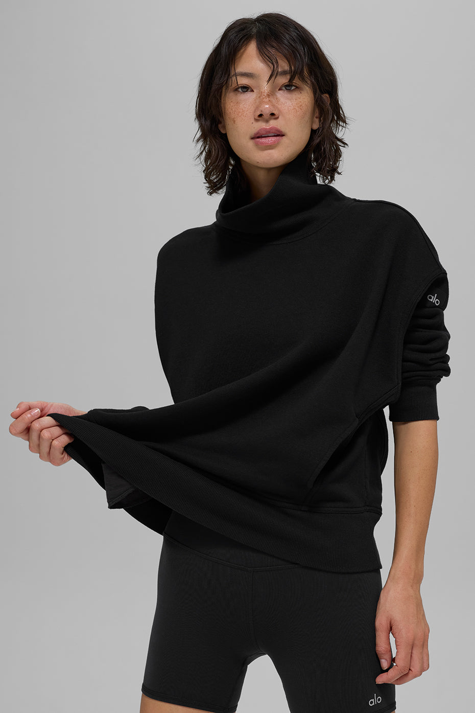 Hazy Mock Neck Pullover - Black — photo 3