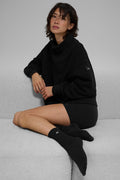 Hazy Mock Neck Pullover - Black — photo 4
