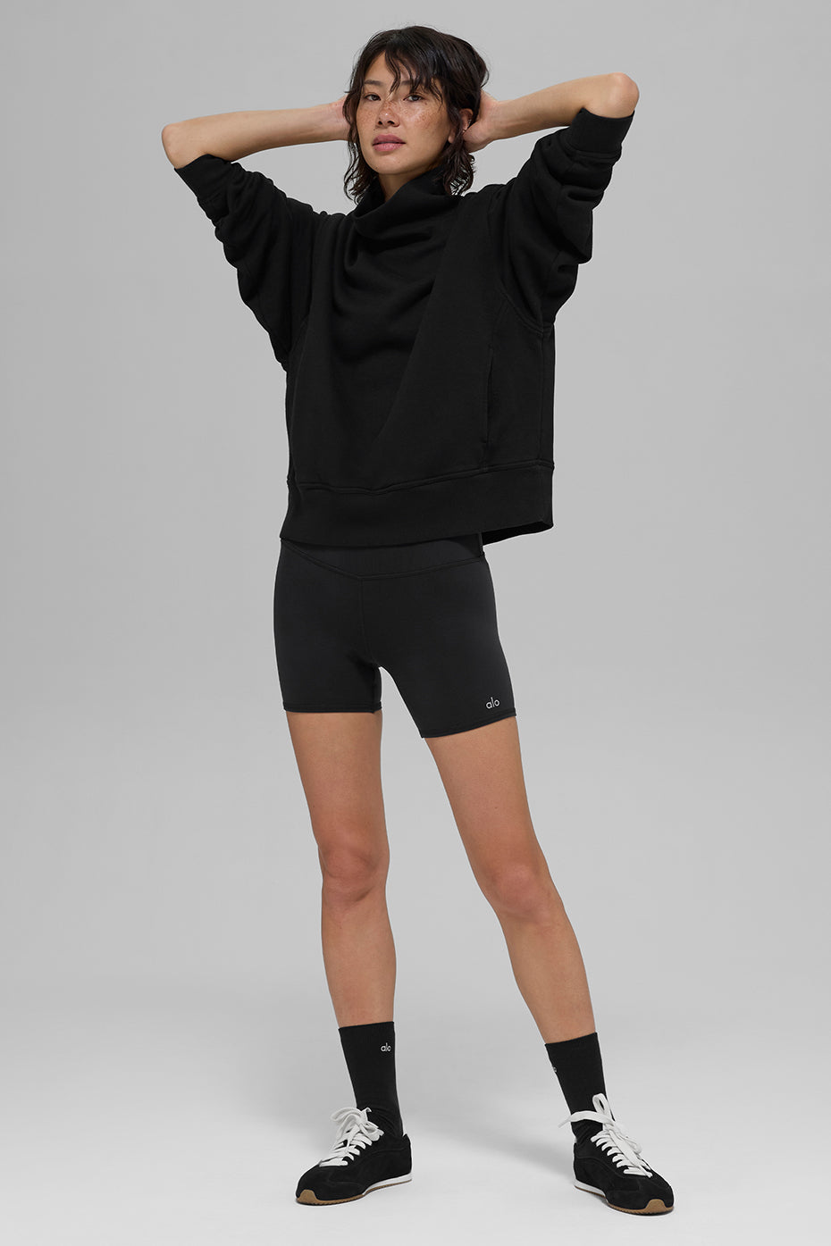 Hazy Mock Neck Pullover - Black — photo 5