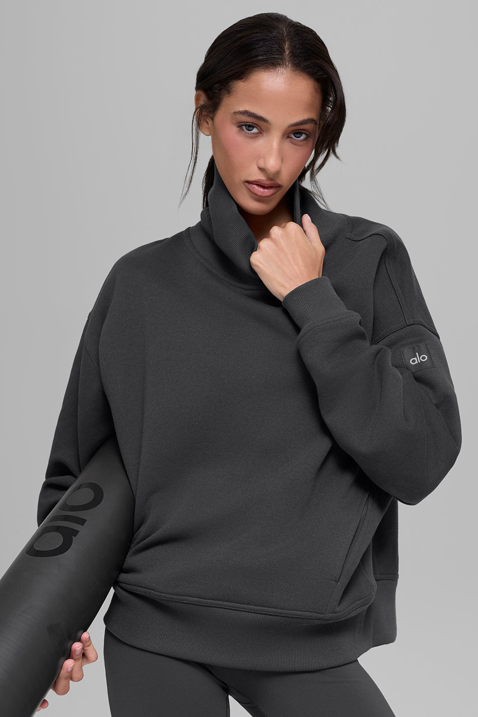 Hazy Mock Neck Pullover - Anthracite — photo 1