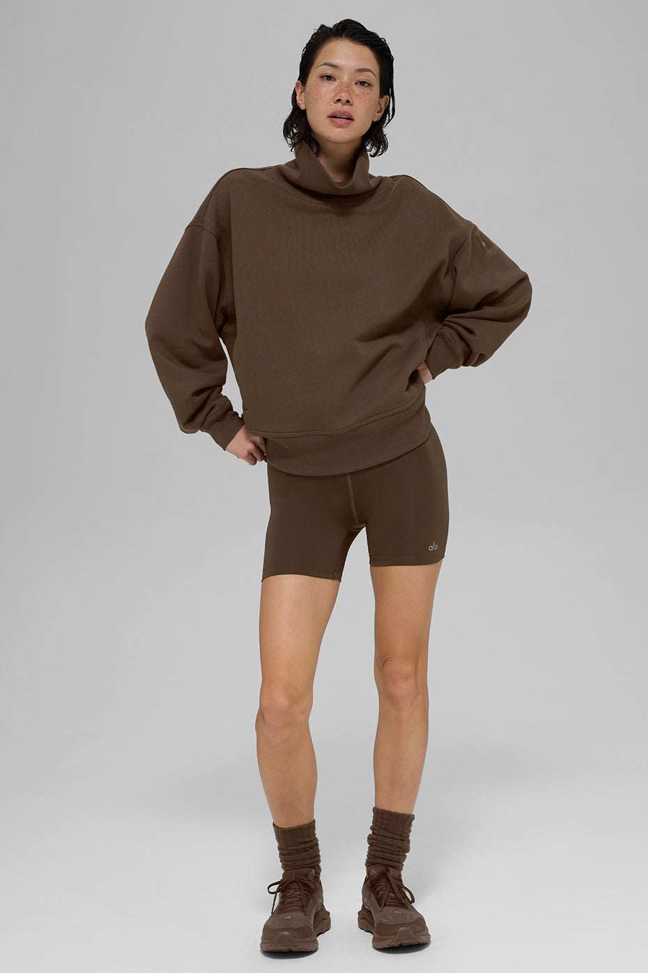 Hazy Mock Neck Pullover - Espresso — photo 5