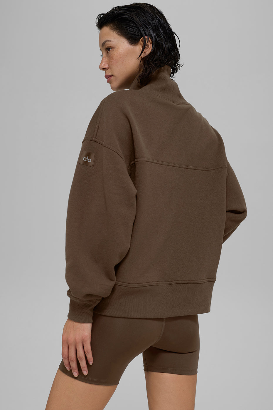 Hazy Mock Neck Pullover - Espresso — photo 4