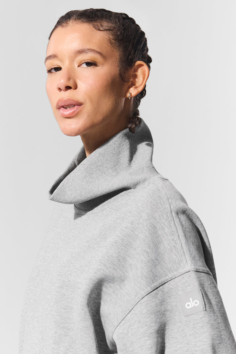Hazy Mock Neck Pullover - Dark Athletic Heather Grey — photo 2
