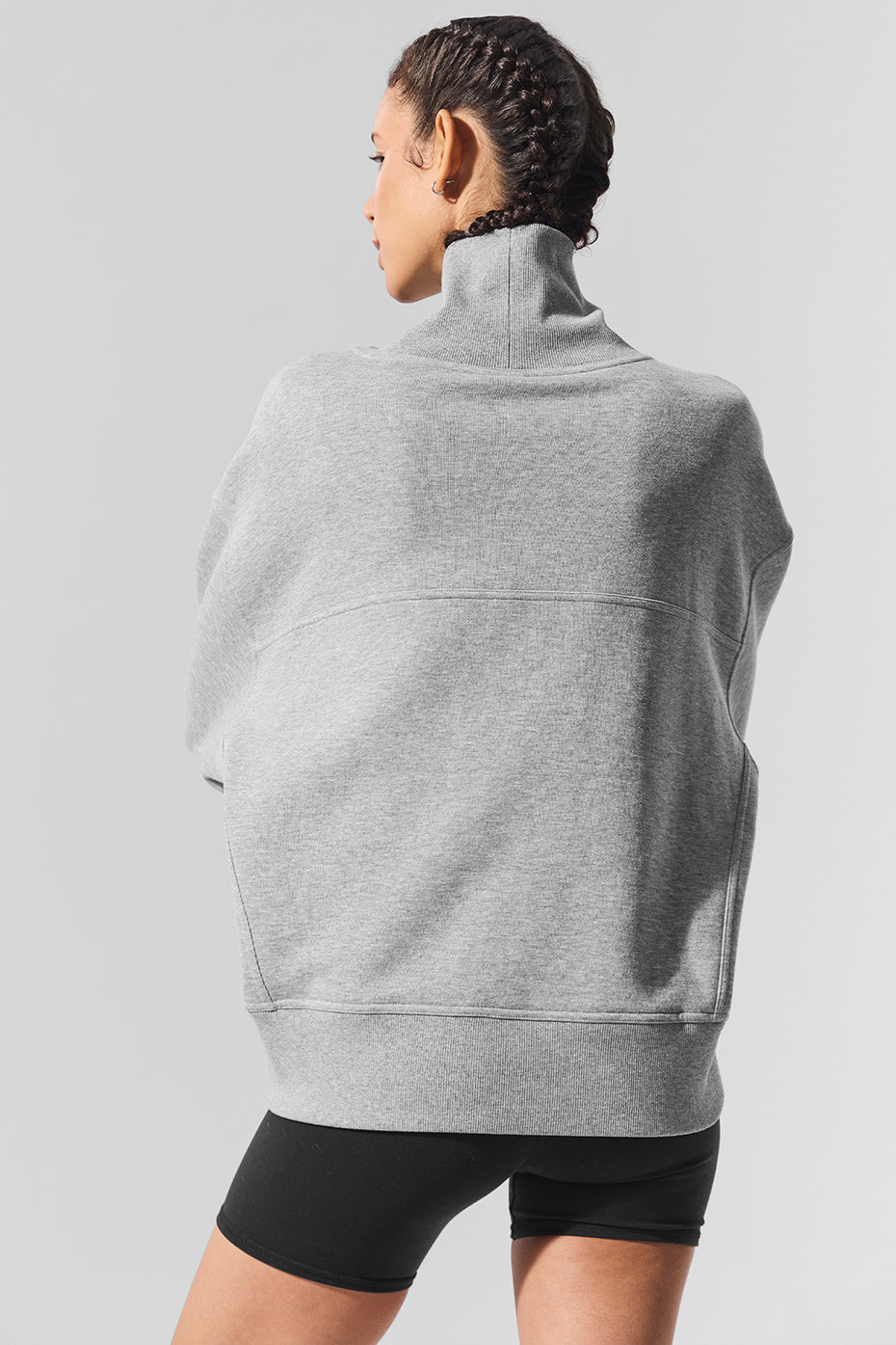 Hazy Mock Neck Pullover - Dark Athletic Heather Grey — photo 3