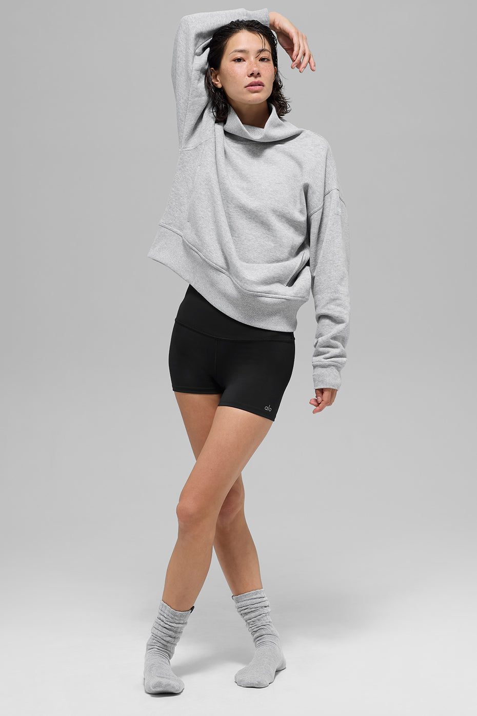 Hazy Mock Neck Pullover - Athletic Heather Grey — photo 6