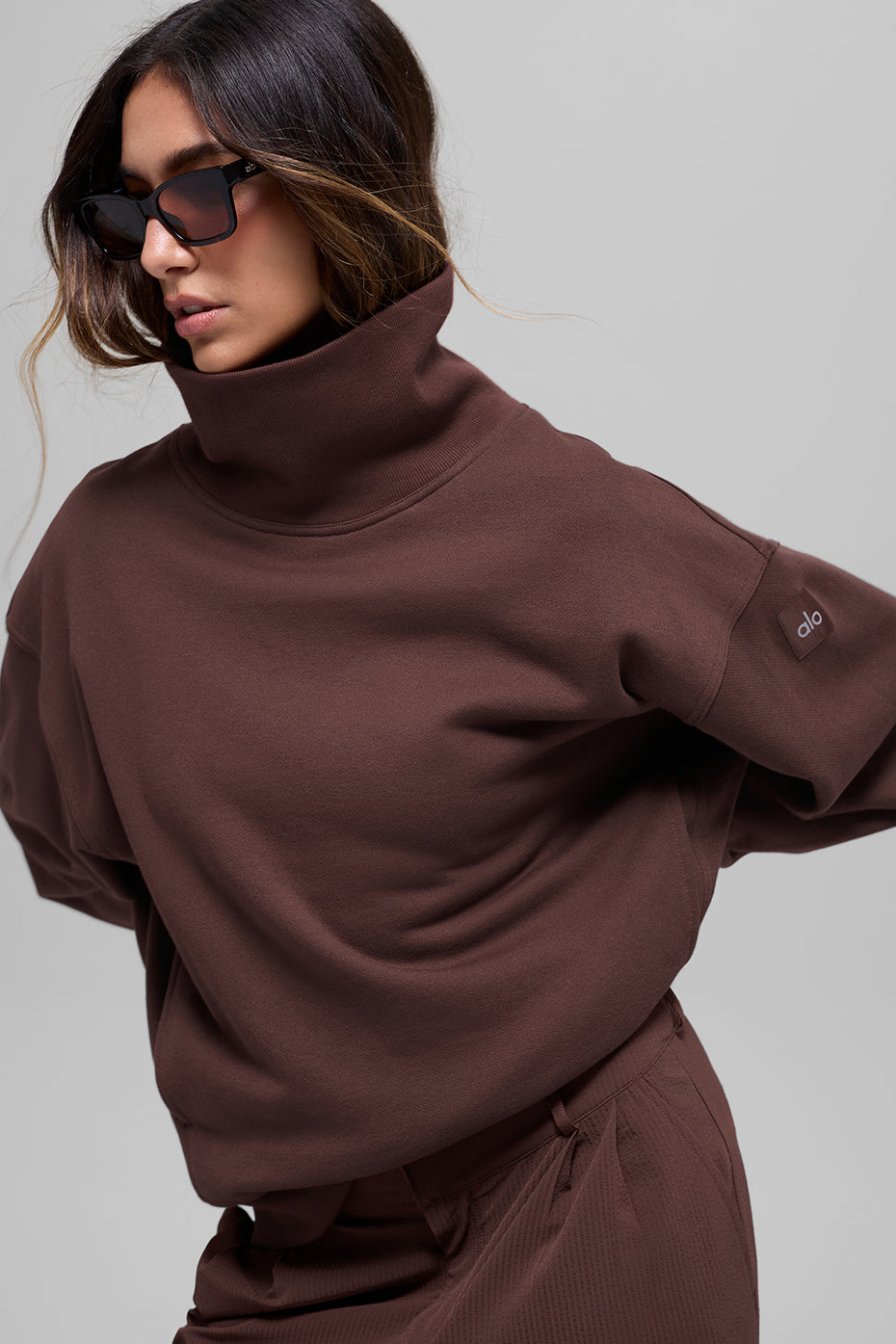 Hazy Mock Neck Pullover - Brownstone — photo 2