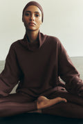 Hazy Mock Neck Pullover - Brownstone — photo 1
