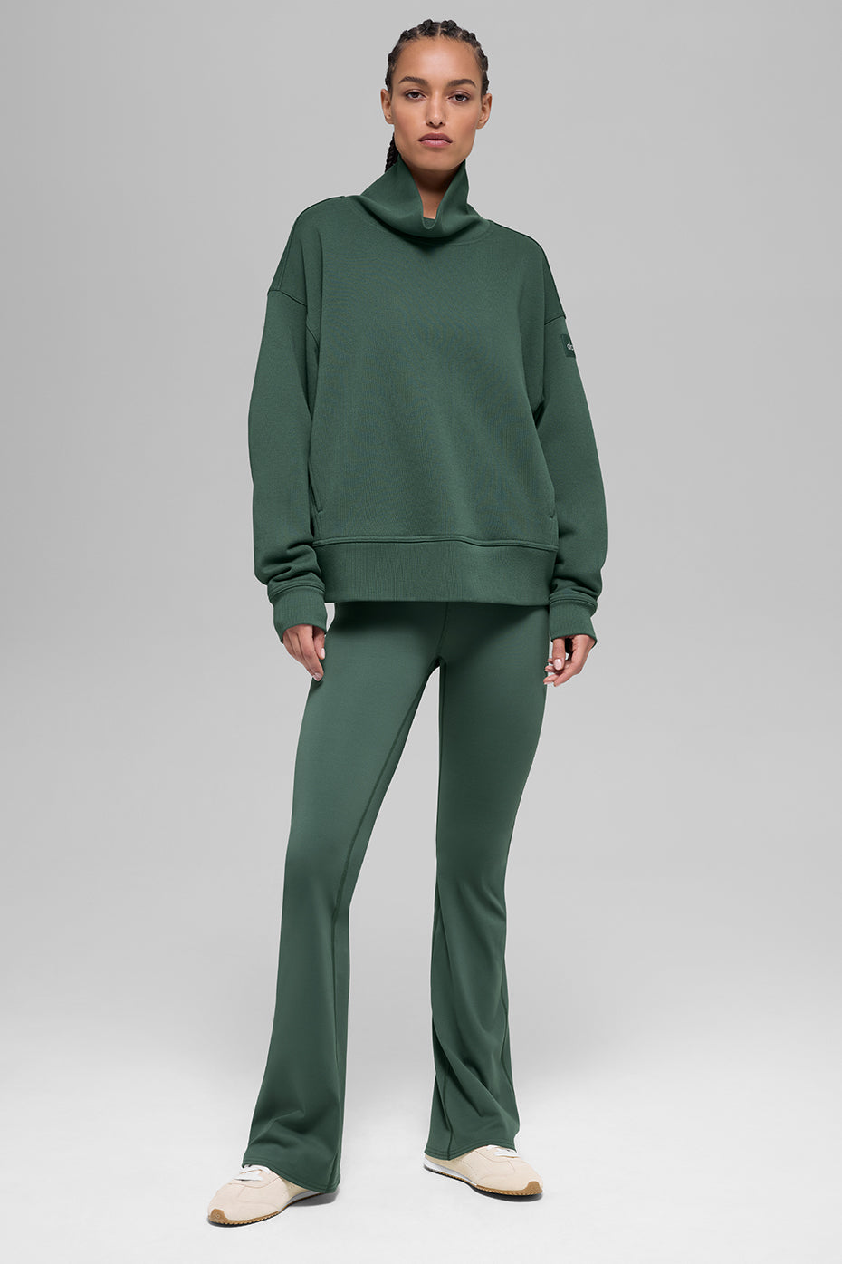 Hazy Mock Neck Pullover - Clover Green — photo 4