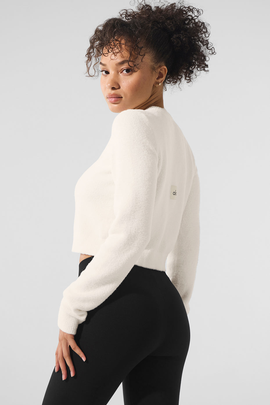 Snuggle Up Sweater Cropped Cardigan - Ivory — photo 3