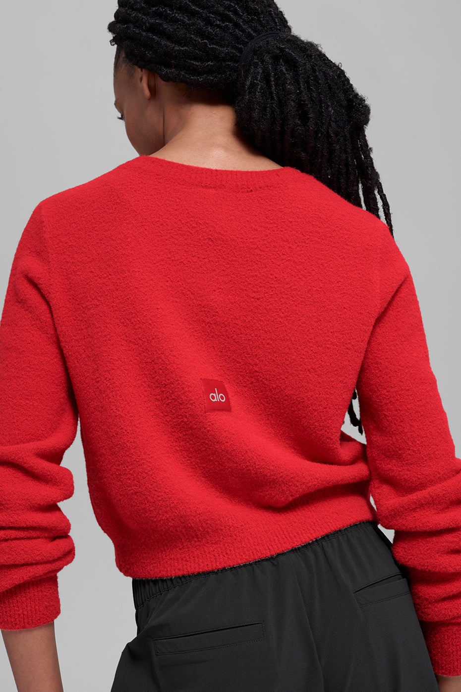 Snuggle Up Sweater Cropped Cardigan - Bright Red — photo 2