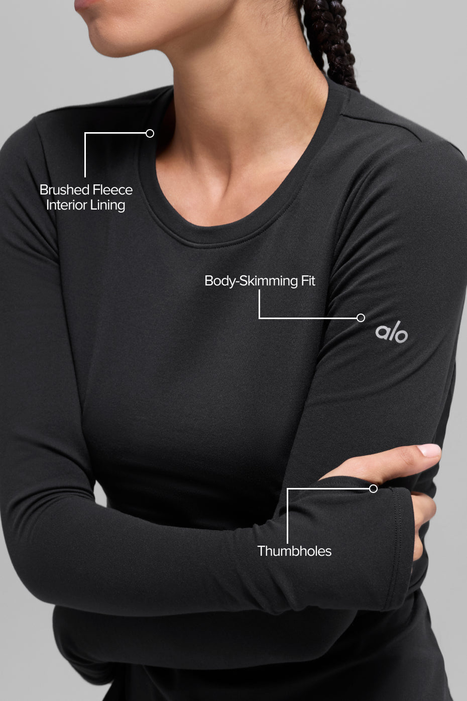 Airbrush Winter Warm Nocturne Long Sleeve - Black — photo 2