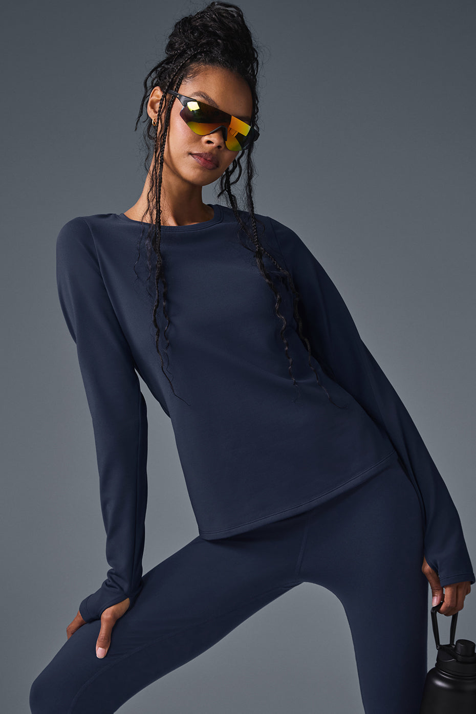 Airbrush Winter Warm Nocturne Long Sleeve - Navy — photo 1