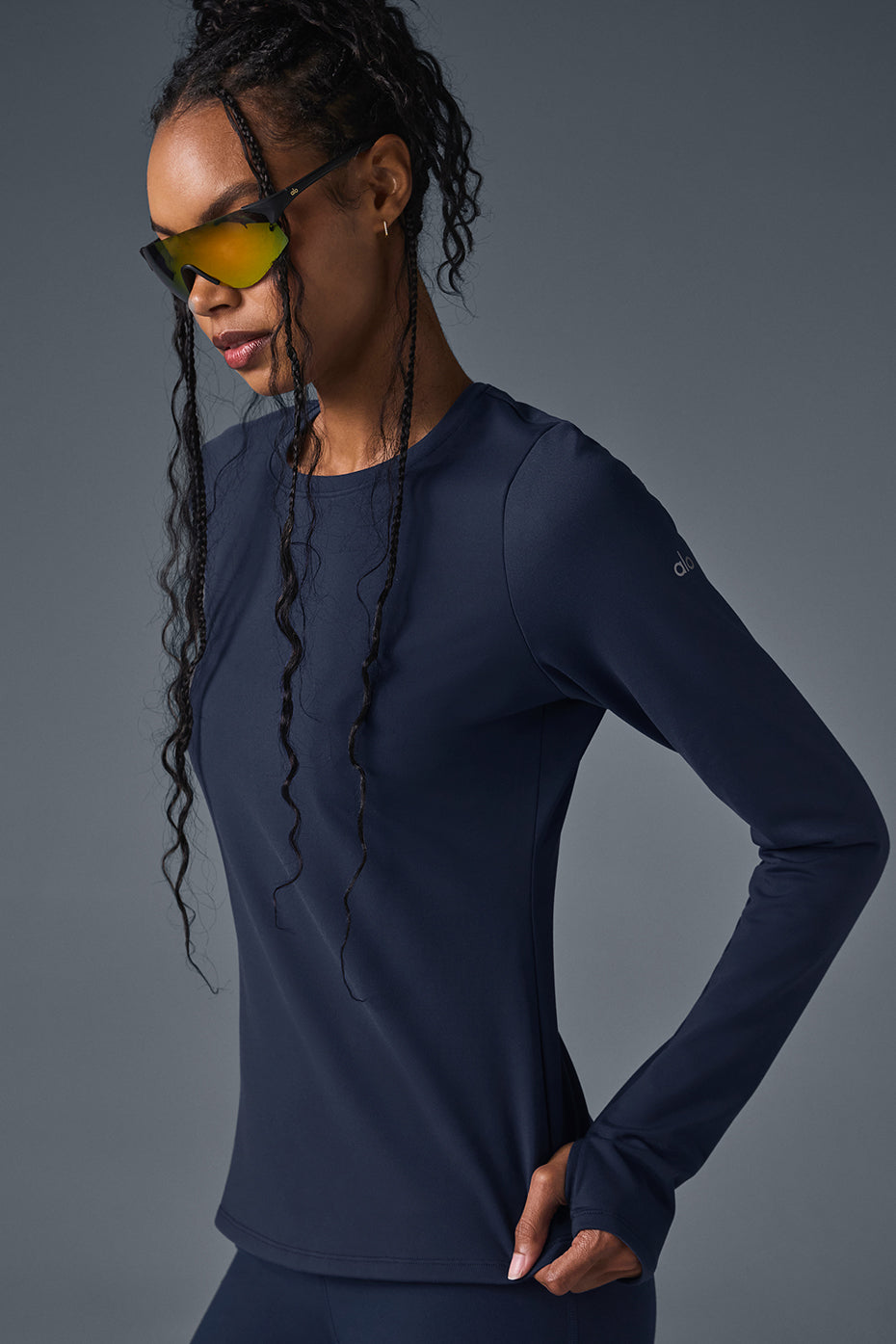Airbrush Winter Warm Nocturne Long Sleeve - Navy — photo 3
